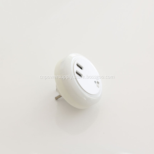 5V 2.4A USB Charger With LED Light Lamp